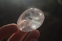 Polished Small Semi Optic Rock Crystal Galet / Palm Stones x 35 From Madagascar