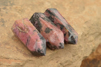 Polished Stunning Pink & Black Rhodonite Points  x 12 From Madagascar - TopRock