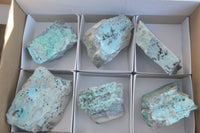 Natural Drusy Coated Chrysocolla & Malachite Dolomite Specimens x 6 From Congo