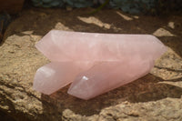 Polished Double Terminated Pink Rose Quartz Points  x 4 From Ambatondrazaka, Madagascar - TopRock