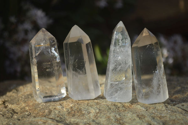 Polished Rare Inclusion Quartz Points x 12 From Madagascar