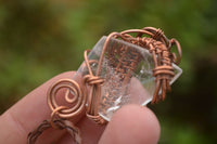 Polished Clear Quartz Copper Wire Wrapped Pendants  - Sold Per Piece -  From Madagascar - TopRock