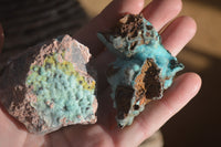 Natural Drusy Coated Chrysocolla On Dolomite Specimens x 4 From Congo