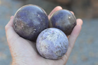 Polished Purple Lepidolite Mica Spheres  x 6 From Madagascar - TopRock