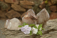 Polished Gorgeous Smokey Window Quartz Crystals  x 3 From Madagascar - TopRock