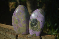 Polished Purple Stichtite & Serpentine Standing Free Forms  x 2 From Barberton, South Africa - Toprock Gemstones and Minerals 