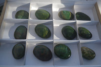 Polished Green Verdite Palm Stones (Two With Ruby) x 12 From Zimbabwe - Toprock Gemstones and Minerals 