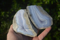 Polished One Side Polished Blue Lace Agate Specimens  x 6 From Nsanje, Malawi - Toprock Gemstones and Minerals 