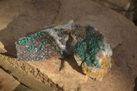 Natural Rare Ball Malachite On Drusy Quartz & Dolomite Matrix  x 2 From Kambove, Congo