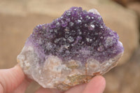 Natural Dark Amethyst Clusters (Stone Sealed) x 12 From Zambia