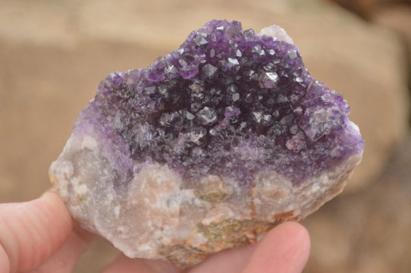 Natural Dark Amethyst Clusters (Stone Sealed) x 12 From Zambia