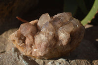 Natural Smokey Phantom Quartz Clusters x 2 From Luena, Congo