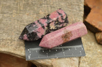 Polished Stunning Pink & Black Rhodonite Points  x 12 From Madagascar - TopRock