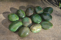 Polished Green Verdite Palm Stones (Two With Ruby) x 12 From Zimbabwe - Toprock Gemstones and Minerals 