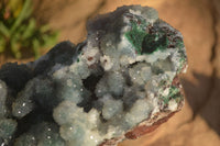 Natural Drusy Coated Ball Malachite On Dolomite Specimens  x 2 From Likasi, Congo