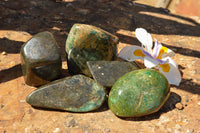 Polished Rare Fluorescent Green Verdite Ruby Corundum Free Forms  x 5 From Zimbabwe - TopRock