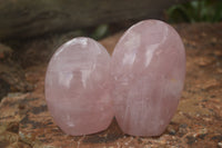 Polished Pink Rose Quartz Standing Free Forms x 2 From Ambatondrazaka, Madagascar - TopRock