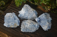 Natural Sky Blue Calcite Specimens With Hematite Spots  x 4 From Spitzkop, Namibia - Toprock Gemstones and Minerals 