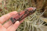 Polished Stunning Pink & Black Rhodonite Points  x 12 From Madagascar - TopRock