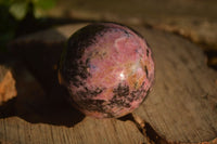 Polished  Pink & Black Rhodonite Spheres x 4 From Madagascar