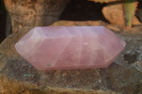 Polished Gemmy Double Terminated Rose Quartz Points x 4 From Ambatondrazaka, Madagascar