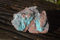 Natural Drusy Coated Chrysocolla On Dolomite Specimens x 4 From Congo