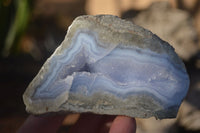 Polished One Side Polished Blue Lace Agate Specimens  x 6 From Nsanje, Malawi - Toprock Gemstones and Minerals 