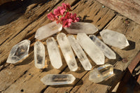 Polished Double Terminated Semi Optic Quartz Crystals  x 12 From Madagascar - TopRock