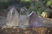 Polished Rare Inclusion Quartz Points x 12 From Madagascar