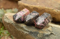 Polished Stunning Pink & Black Rhodonite Points  x 12 From Madagascar - TopRock