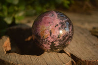 Polished  Pink & Black Rhodonite Spheres x 4 From Madagascar