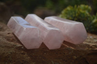 Polished Double Terminated Pink Rose Quartz Points  x 4 From Ambatondrazaka, Madagascar - TopRock