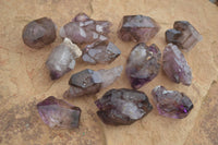 Natural Smokey Amethyst Window Quartz Crystals  x 12 From Chiredzi, Zimbabwe - Toprock Gemstones and Minerals 