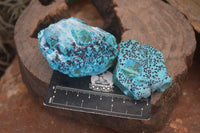 Natural Stunning Malacholla (Malachite & Chrysocolla) Specimens  x 4 From Kulukuluku, Congo