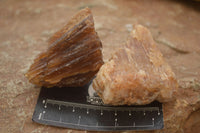 Natural Honey Aragonite Etched & Cobbed Pieces  x 12 From Namibia