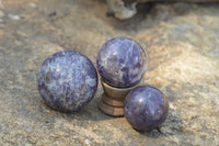 Polished Purple Lepidolite Mica Spheres  x 6 From Madagascar - TopRock