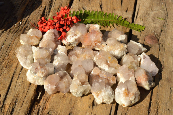 Natural Small Spirit Quartz Clusters  x 35 From Southern Africa - TopRock