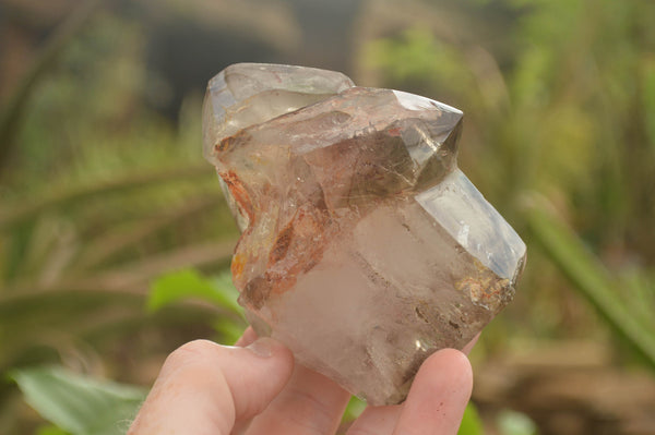 Polished Gorgeous Smokey Window Quartz Crystals  x 3 From Madagascar - TopRock