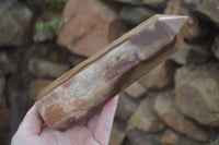 Polished Chocolate Swirl Aragonite Points  x 2 From Madagascar