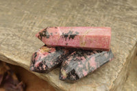 Polished Stunning Pink & Black Rhodonite Points  x 12 From Madagascar - TopRock