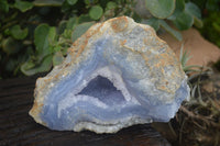 Natural Blue Lace Agate Geode Specimens  x 3 From Malawi - Toprock Gemstones and Minerals 