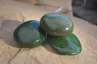 Polished Green Verdite Palm Stones (Two With Ruby) x 12 From Zimbabwe - Toprock Gemstones and Minerals 