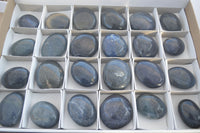 Polished Blue Lazulite Palm Stones  x 24 From Madagascar - Toprock Gemstones and Minerals 