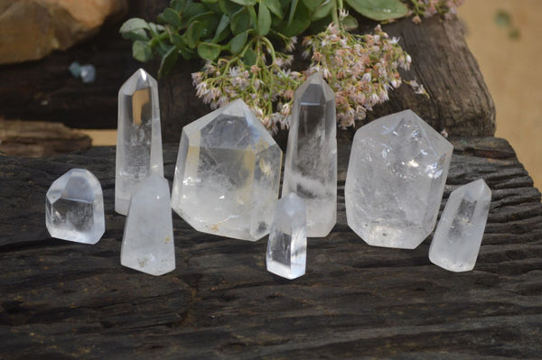 Polished Clear Quartz Crystal Points  x 8 From Madagascar