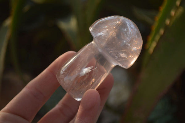 Polished Gemmy Rose Quartz Mushrooms With Asterisms x 6 From Ambatondrazaka, Madagascar