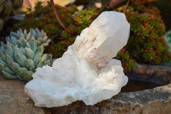 Natural Large White Quartz Clusters  x 2 From Madagascar - TopRock