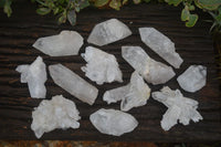 Natural Single Clear Quartz Crystals  x 12 From Mpika, Zambia - Toprock Gemstones and Minerals 