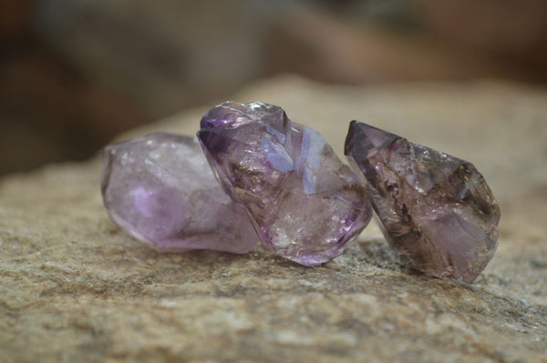 Natural Skeletal Smokey Amethyst Crystals  x 20 From Chiredzi, Zimbabwe