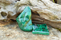 Polished Malachite Free Forms With Stunning Flower & Banding Patterns x 5 From Congo - TopRock