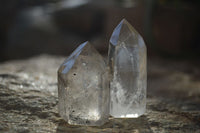 Polished Rare Inclusion Quartz Points x 12 From Madagascar